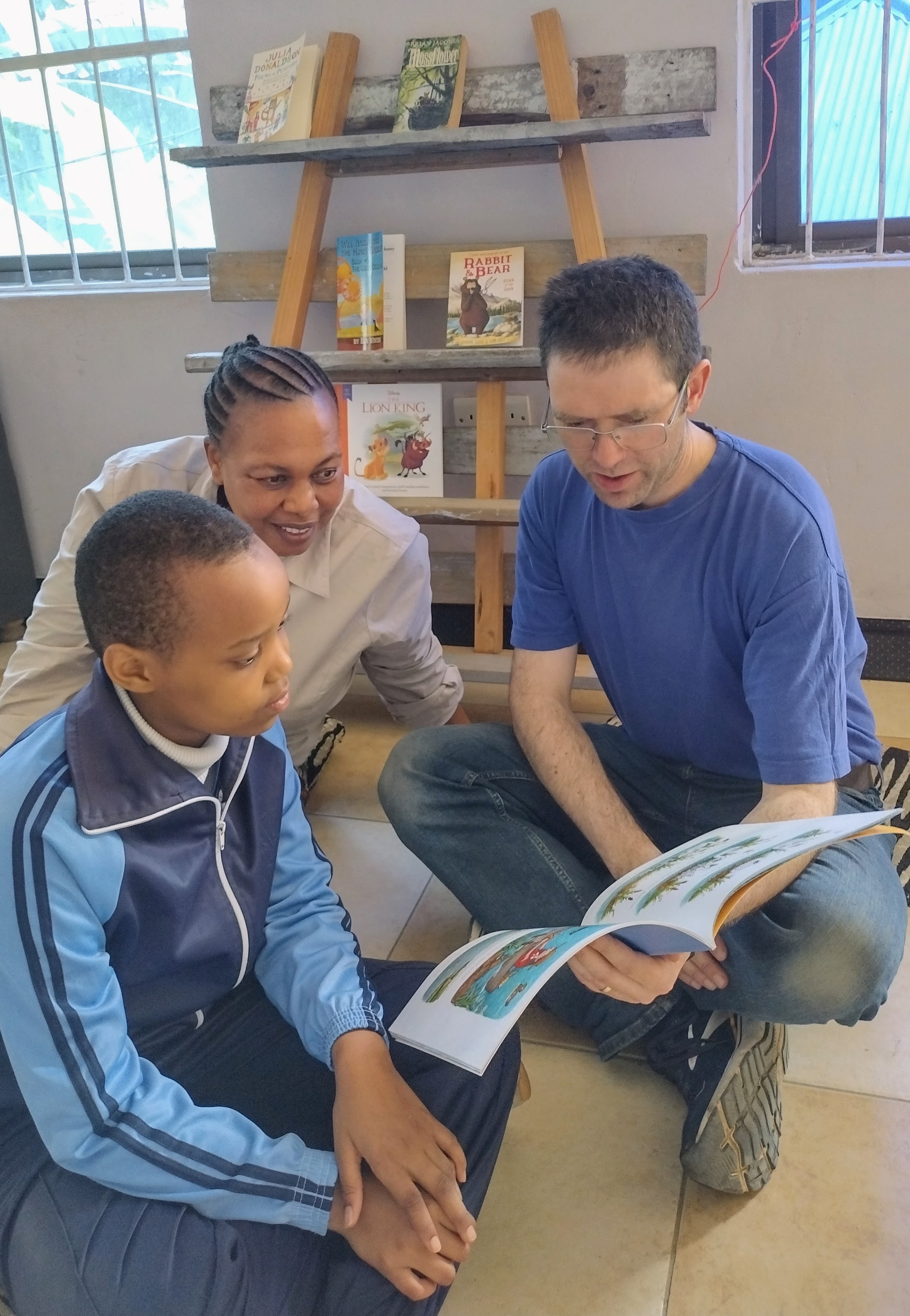 Reading Julia Donaldson in an Tanzanian primary school.